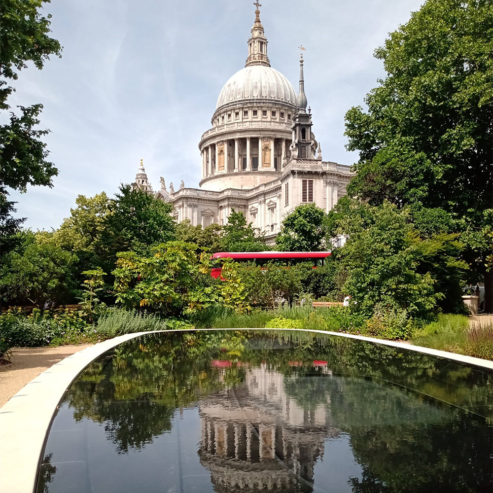 St Paul's cathedral reflected by the Reflection Pool