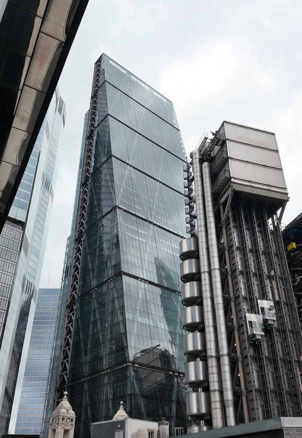 Image of the cheesegrater and the Lloyd's building in frame, the view from The Terrace at One Leadenhall
